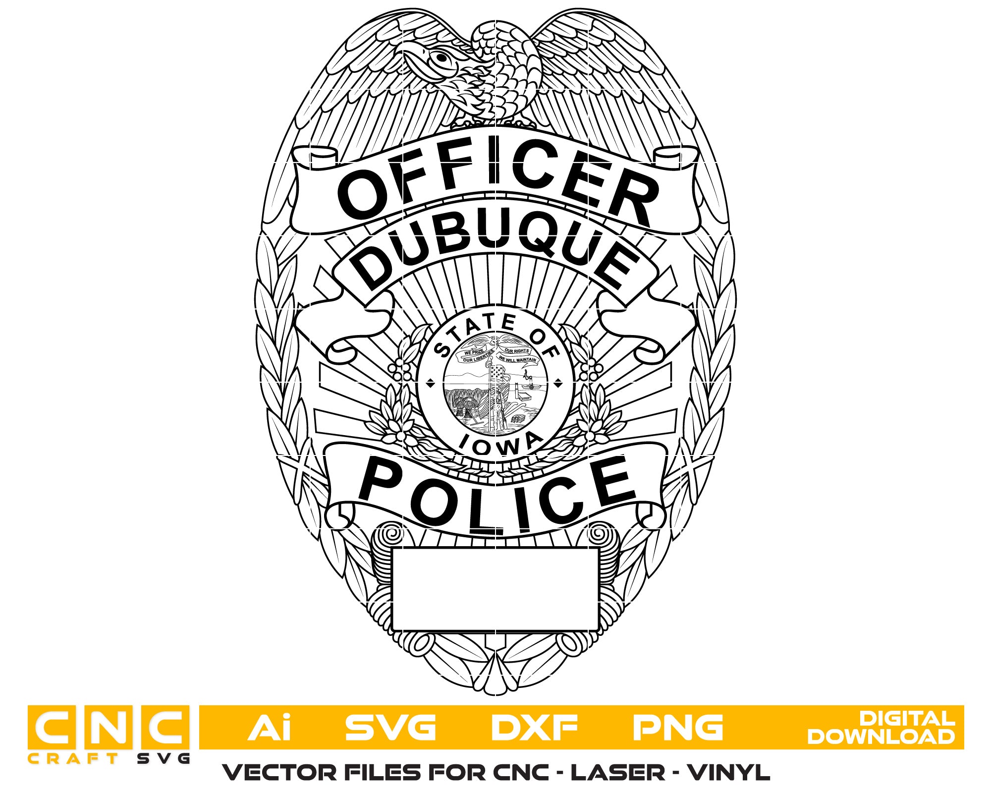 Iowa Dubuque Police Officer Badge