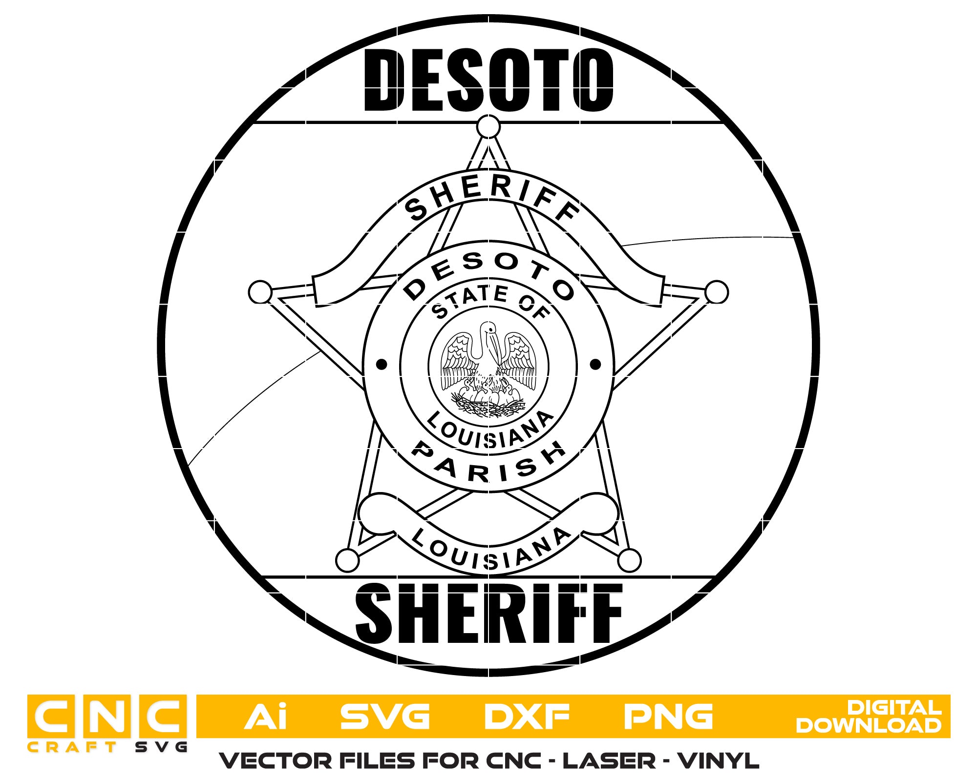 Louisiana Desoto Parise Sheriff Badge Vector art