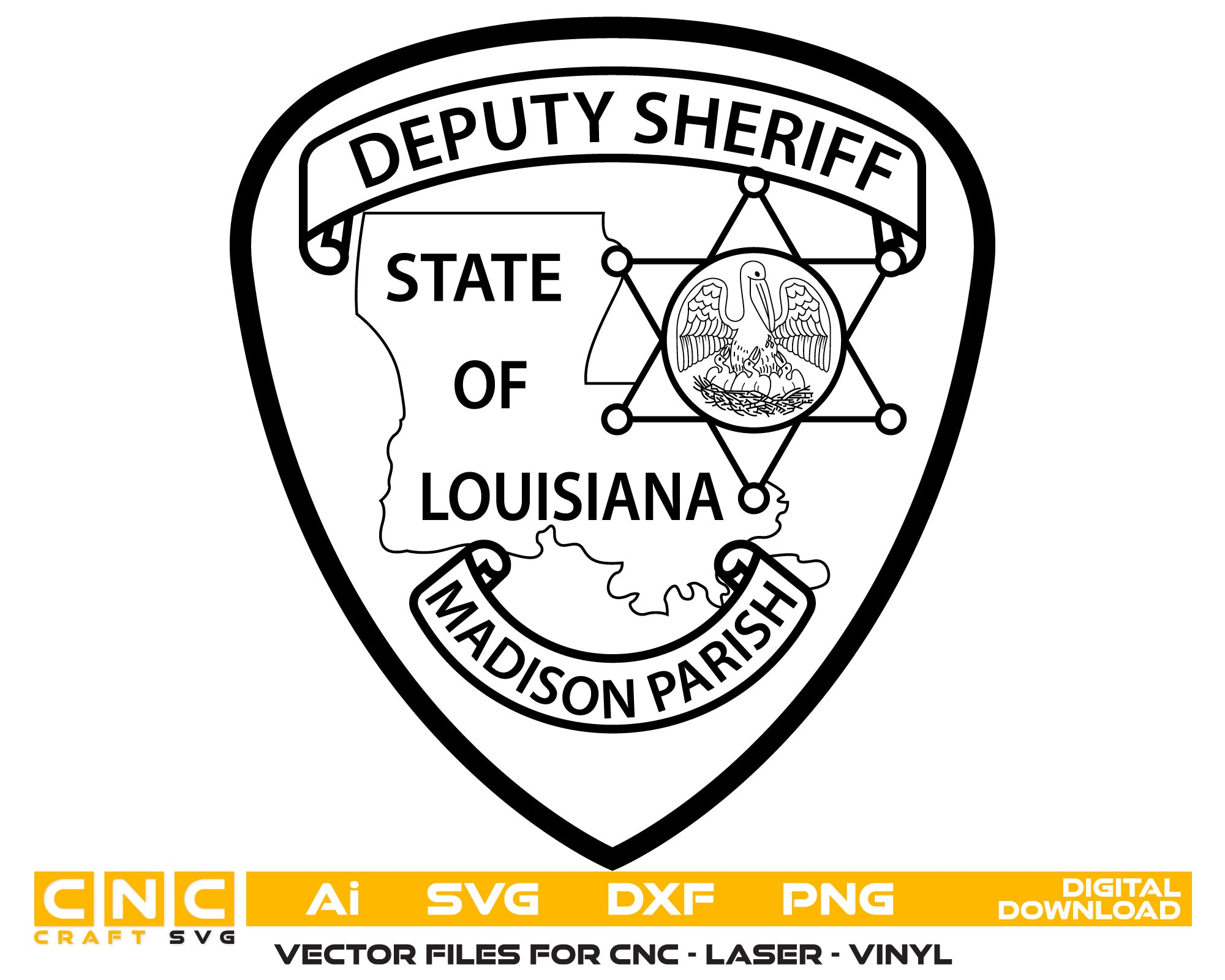 Louisiana Madison Parish Deputy Sheriff Badge vector art