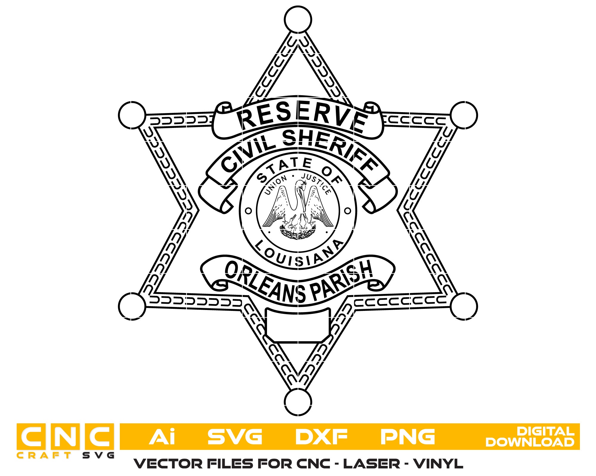 Louisiana Orleans Parish Civil Sheriff Badge vector art