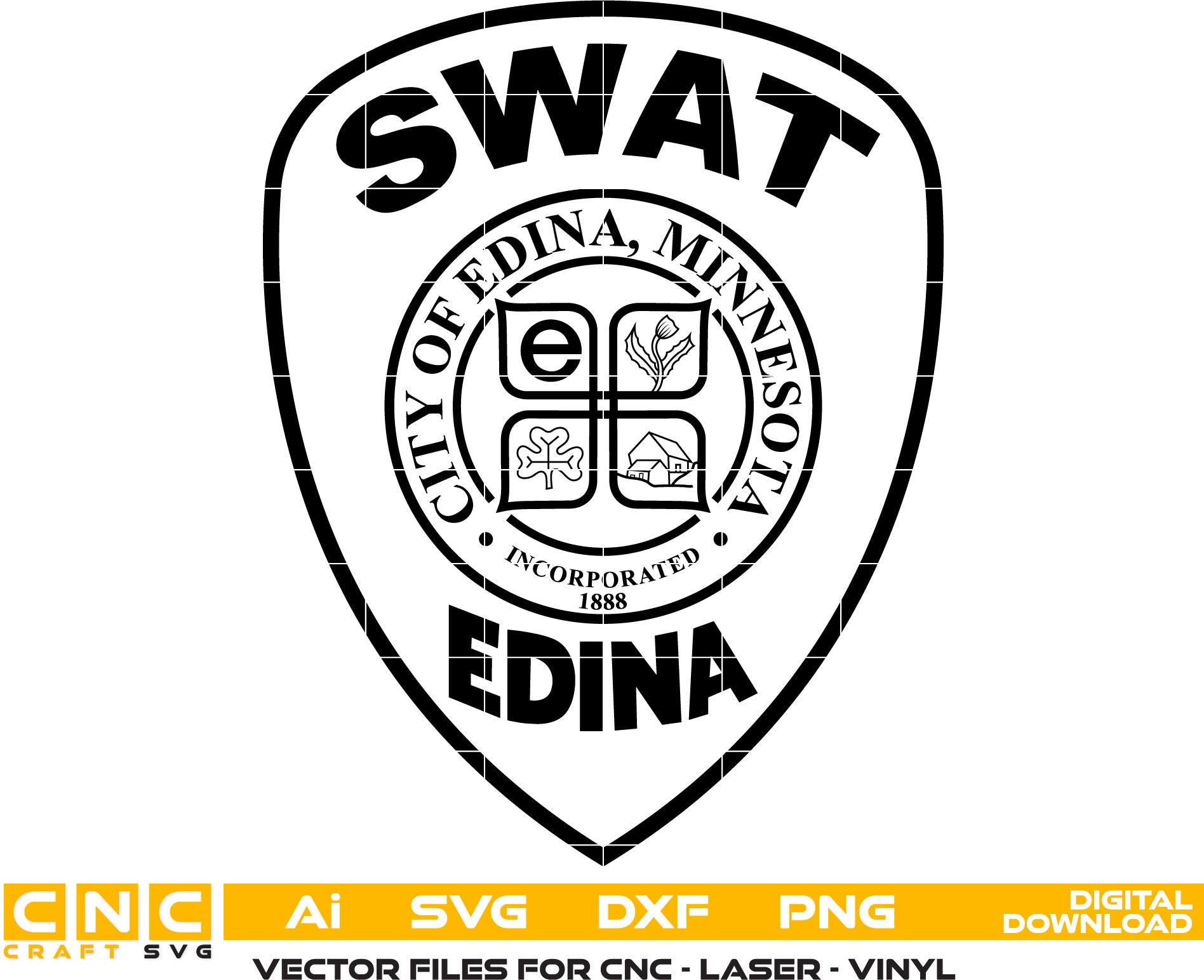 Edina Swat Minnesota Badge Vector Art