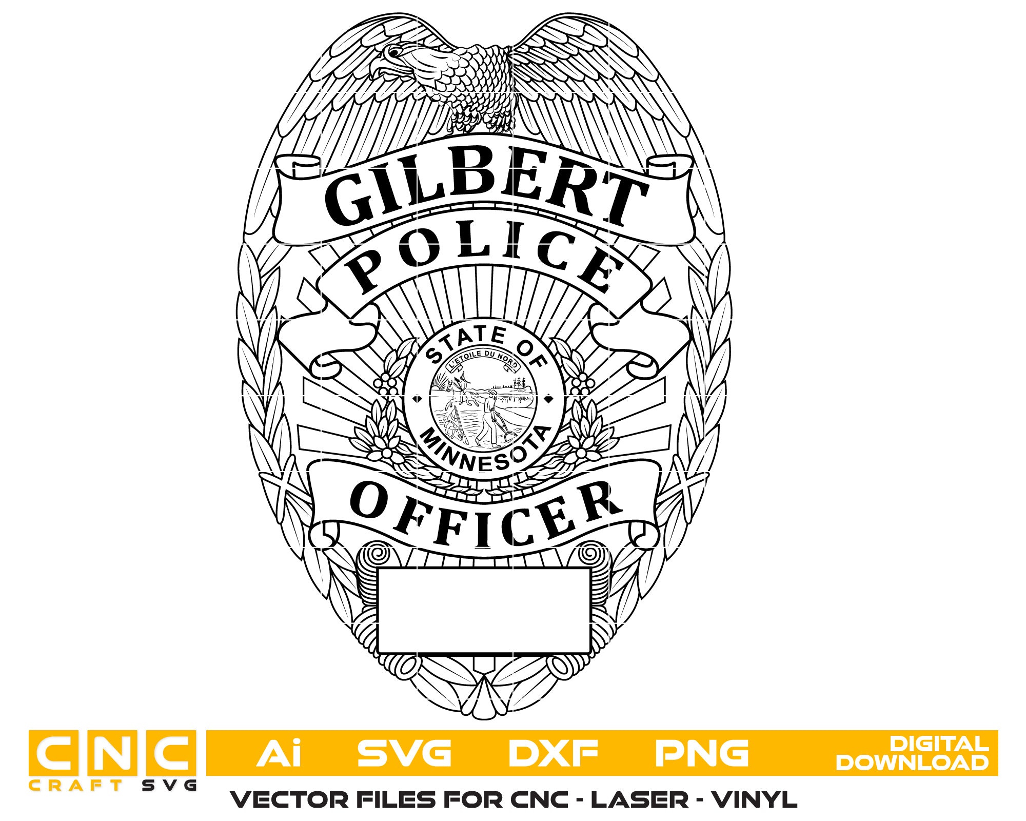 Minnesota Gilbert Police Officer Badge
