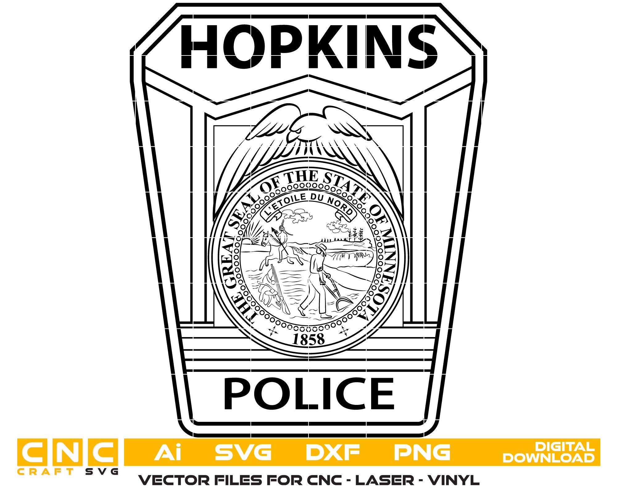 Minnesota Hopkins Police Badge vector art