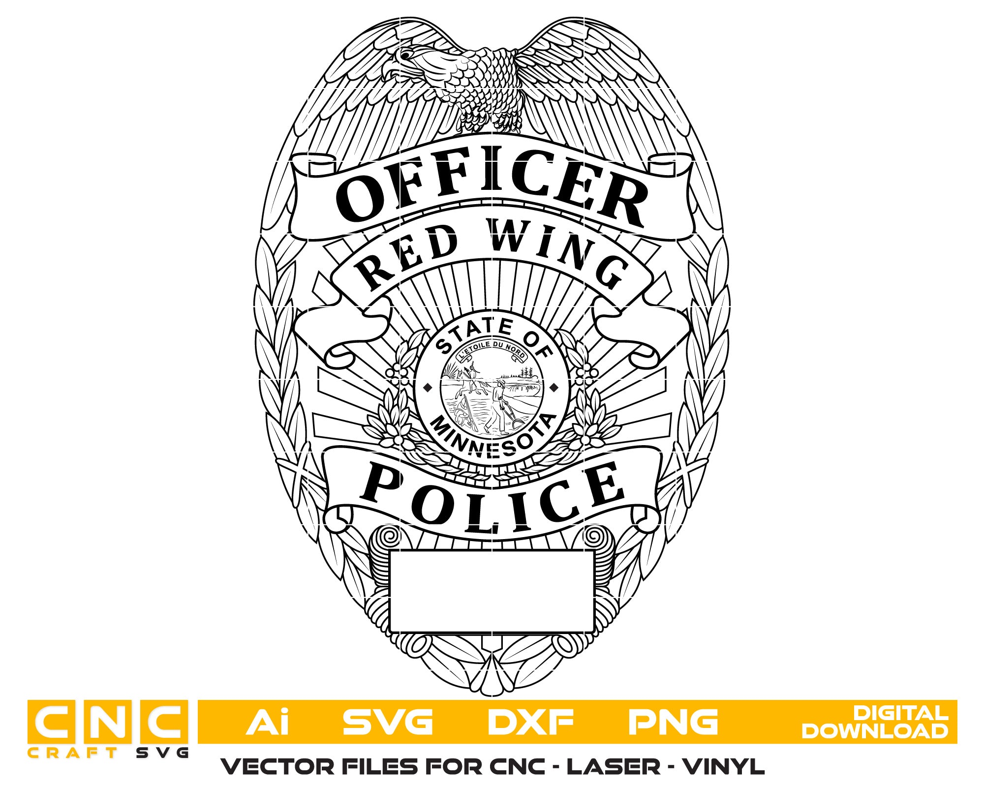Minnesota Red Wing Police Officer Badge vector art