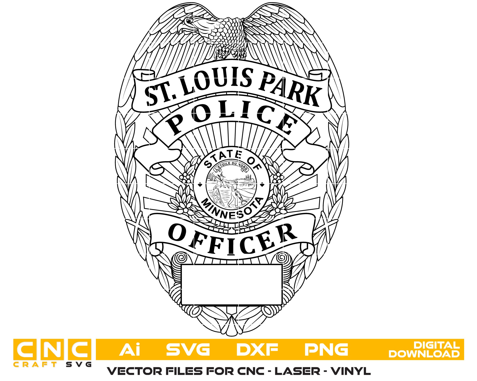 Minnesota ST. Louis Park Police Officer Badge vector art