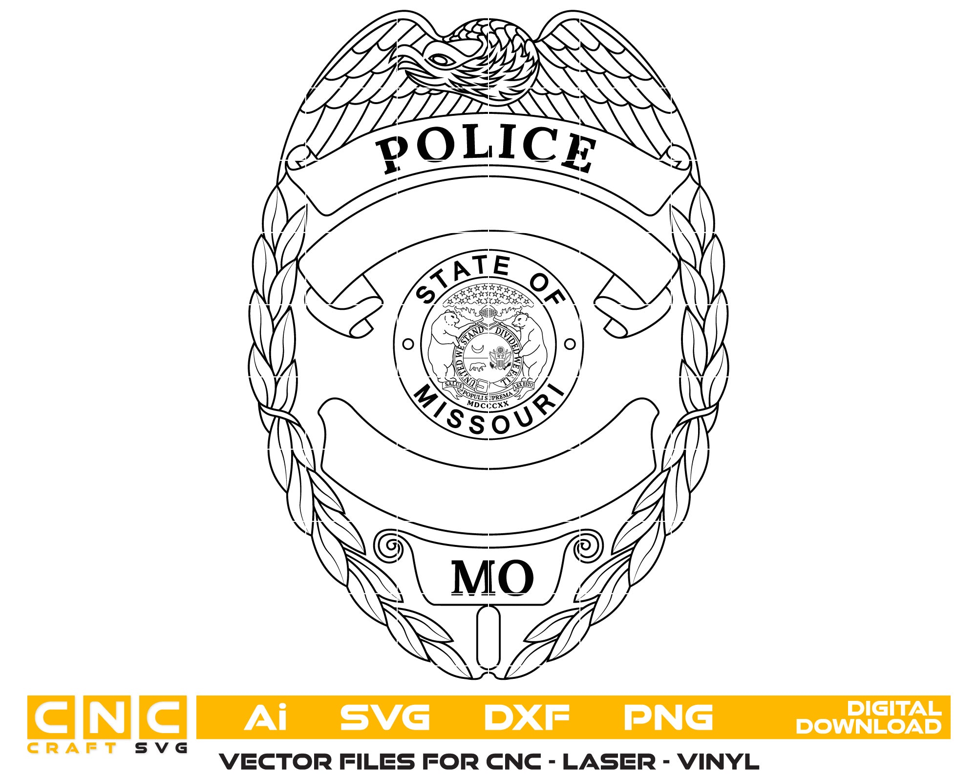 Missouri Police Badge vector art