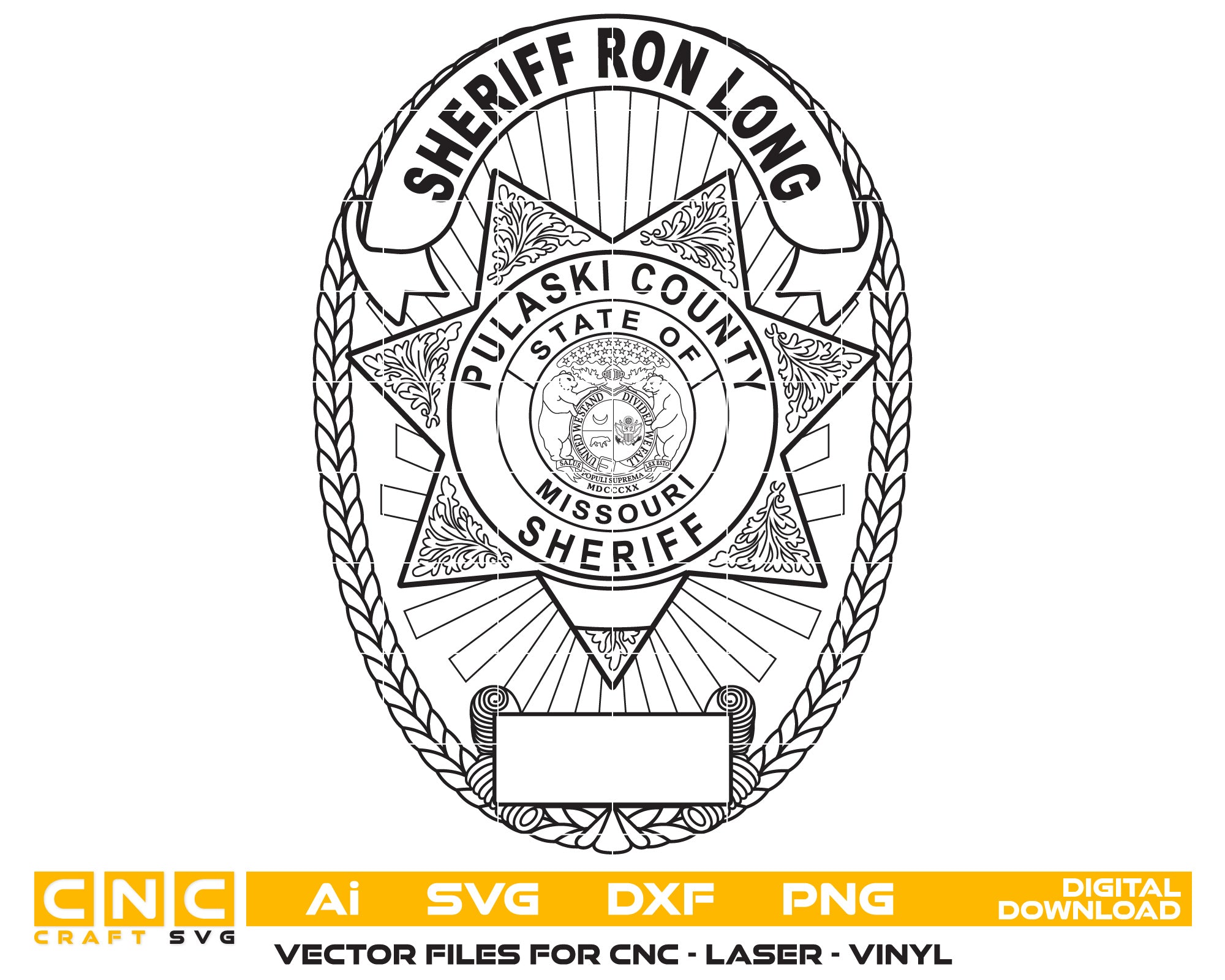 Missouri Pulaski County Sheriff Badge vector art