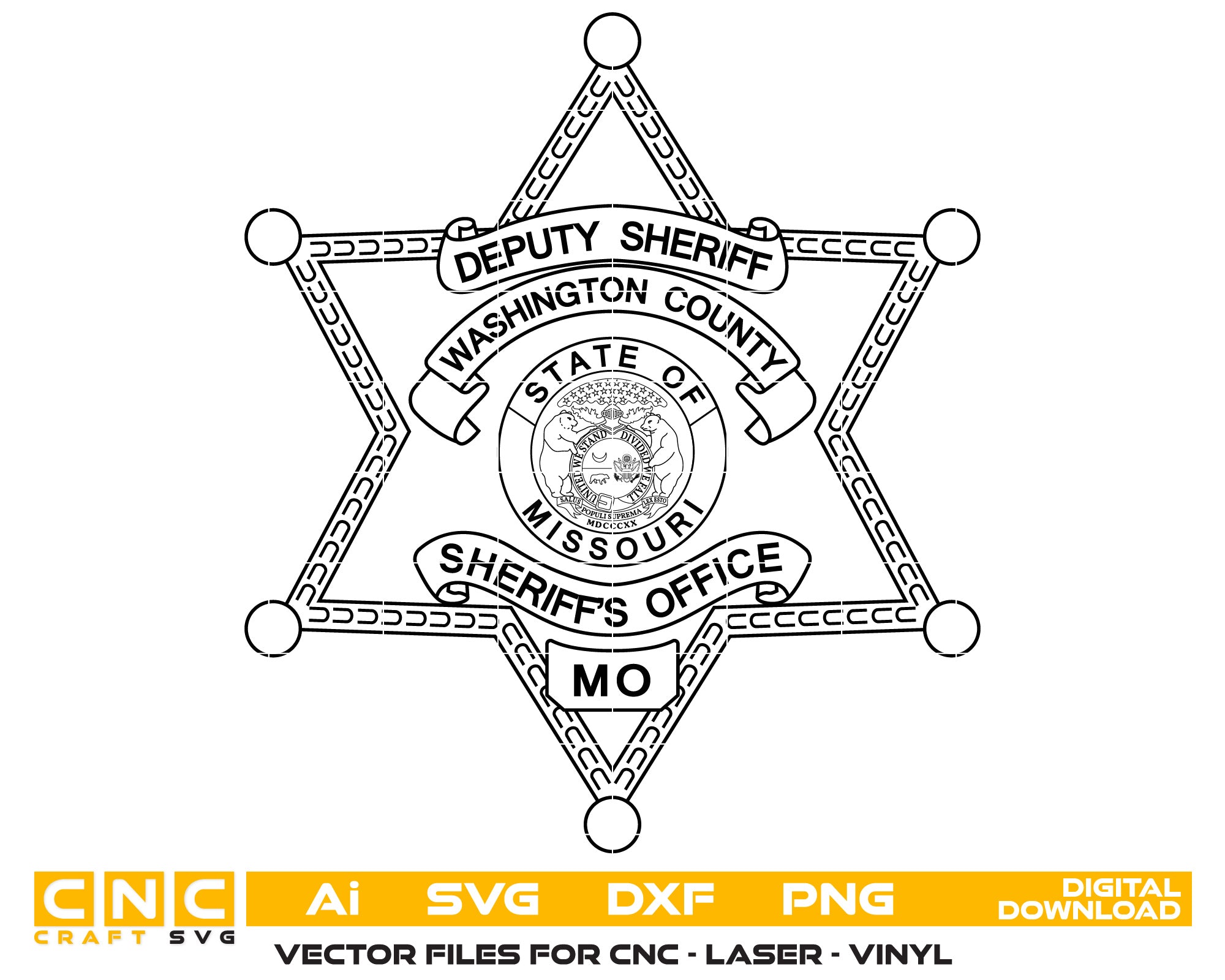 Missouri Washington County Sheriff Badge vector art