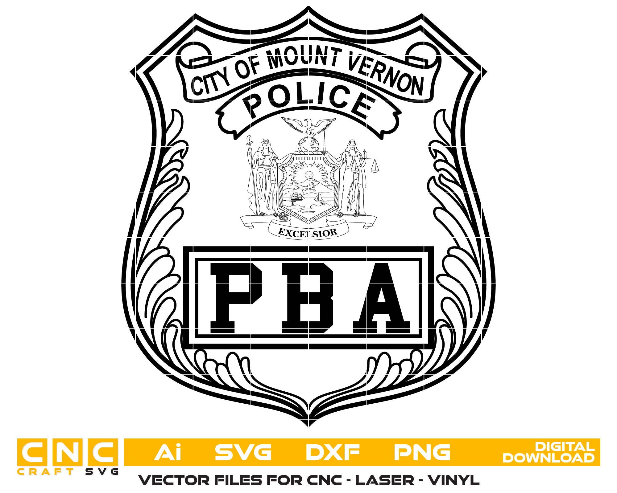 Mount Vernon Police Badge Vector art