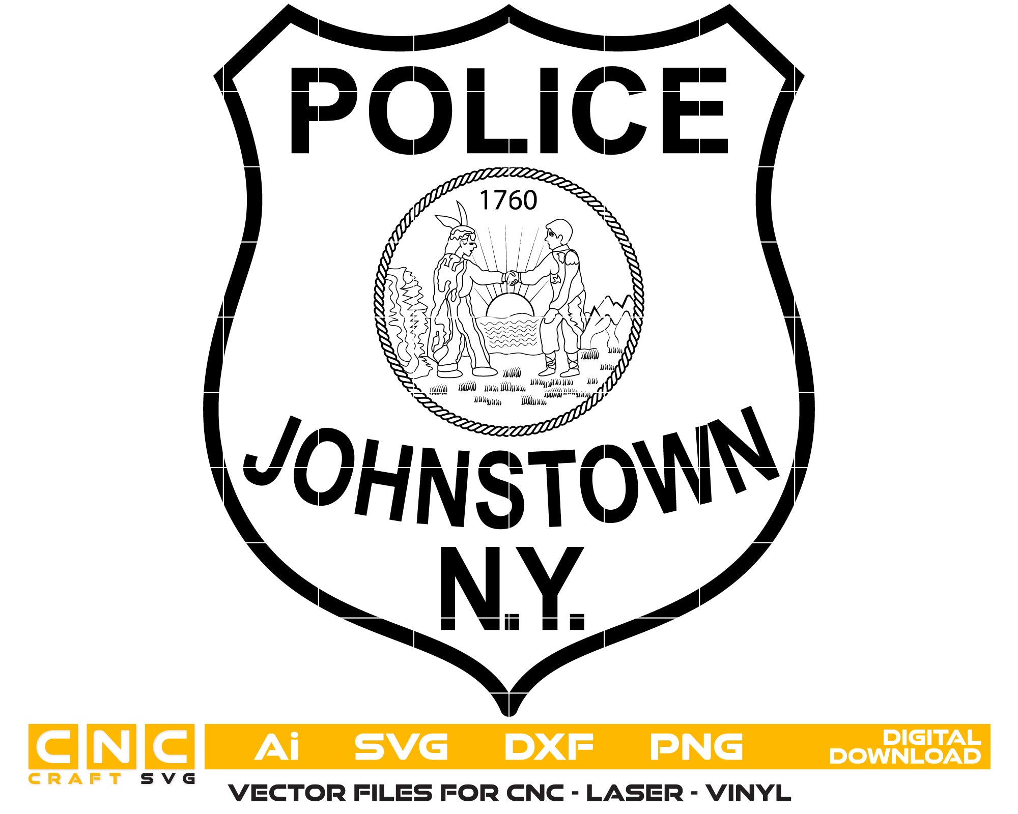 New York Johnstown Police Seal vector art