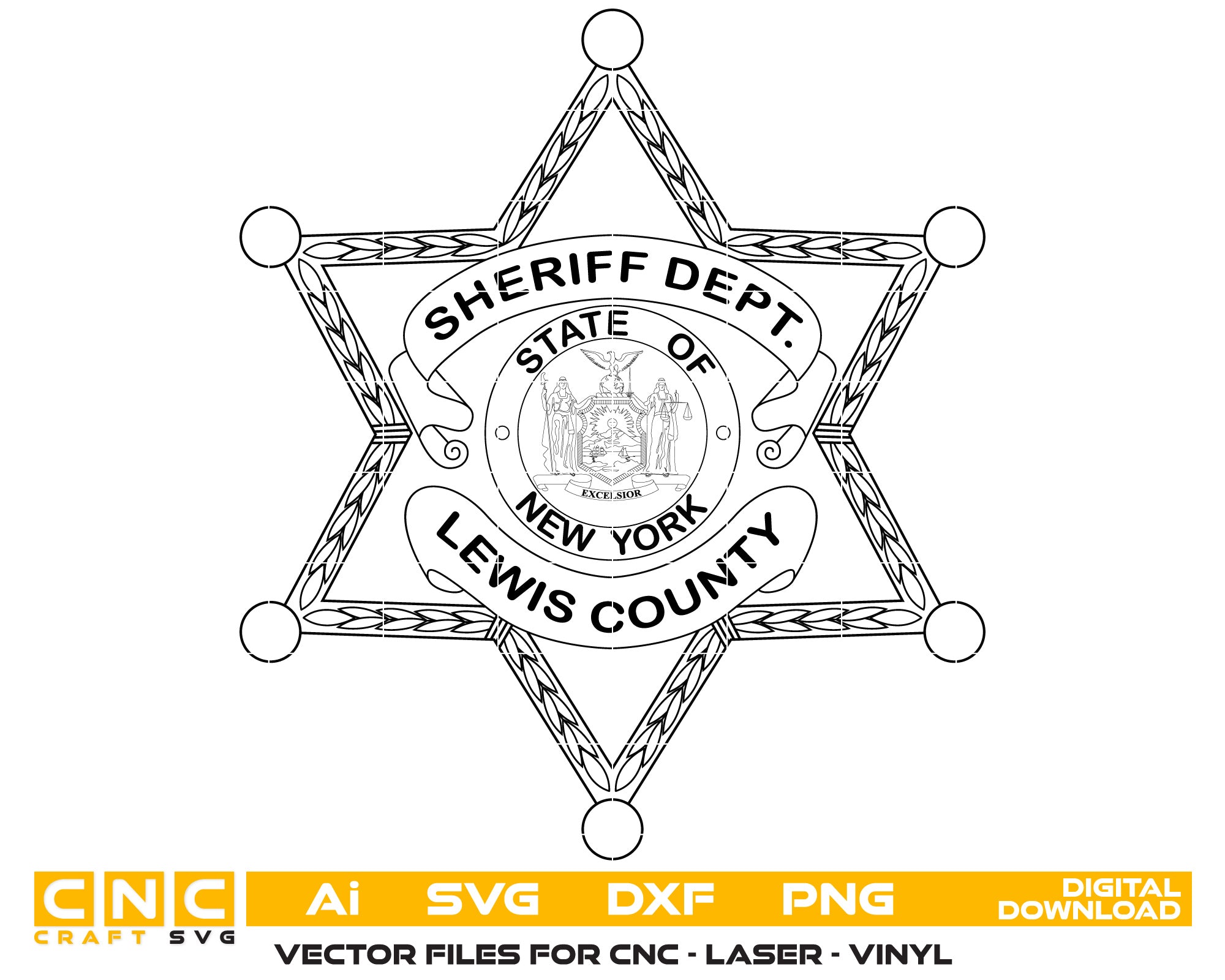 New York Lewis County Sheriff vector art