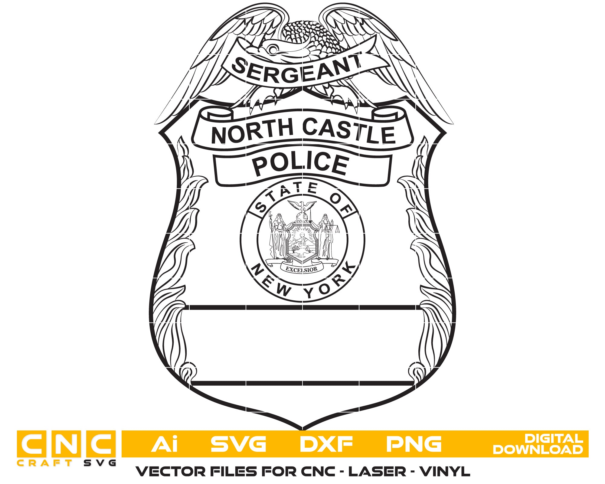 New York North Castle Police badge vector art