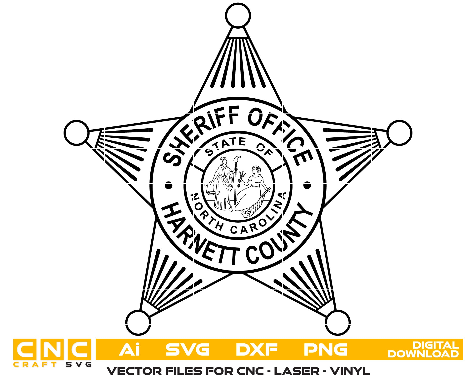 North Carolina Harnett County Sheriff Office Badge vector