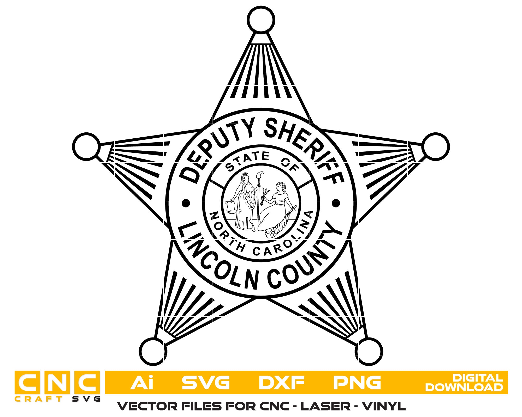 North Carolina Lincoln County Deputy Sheriff Badge