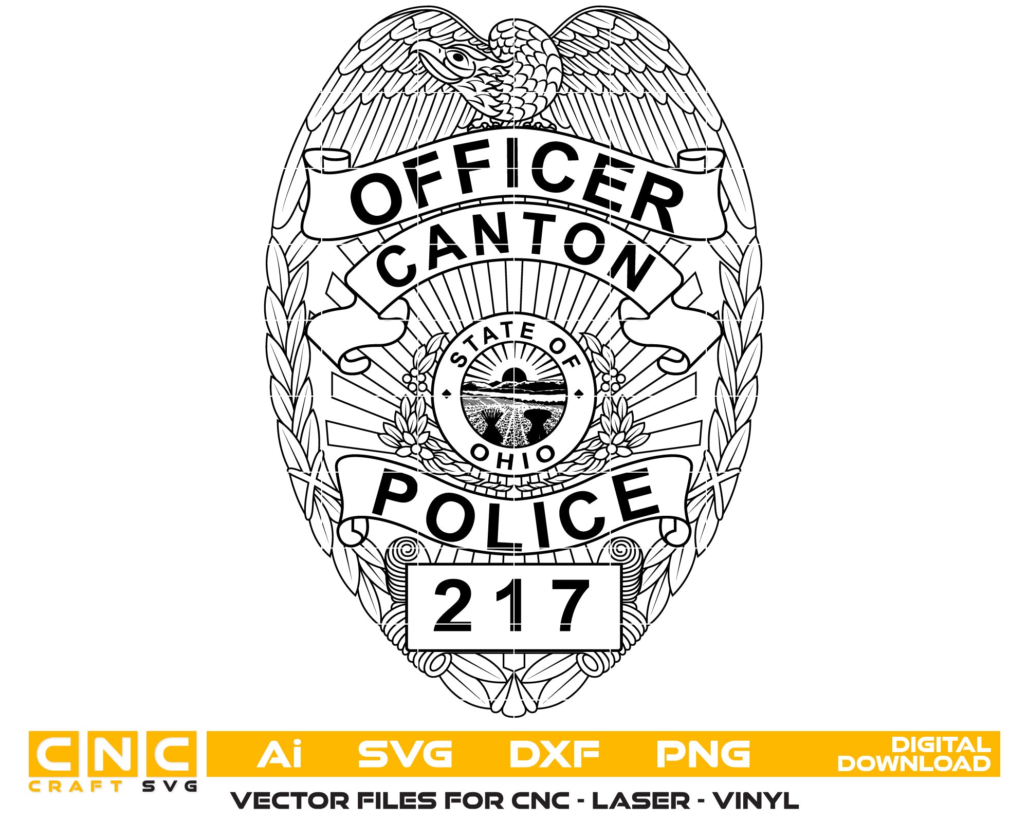 Ohio Police Officer Badge vector art