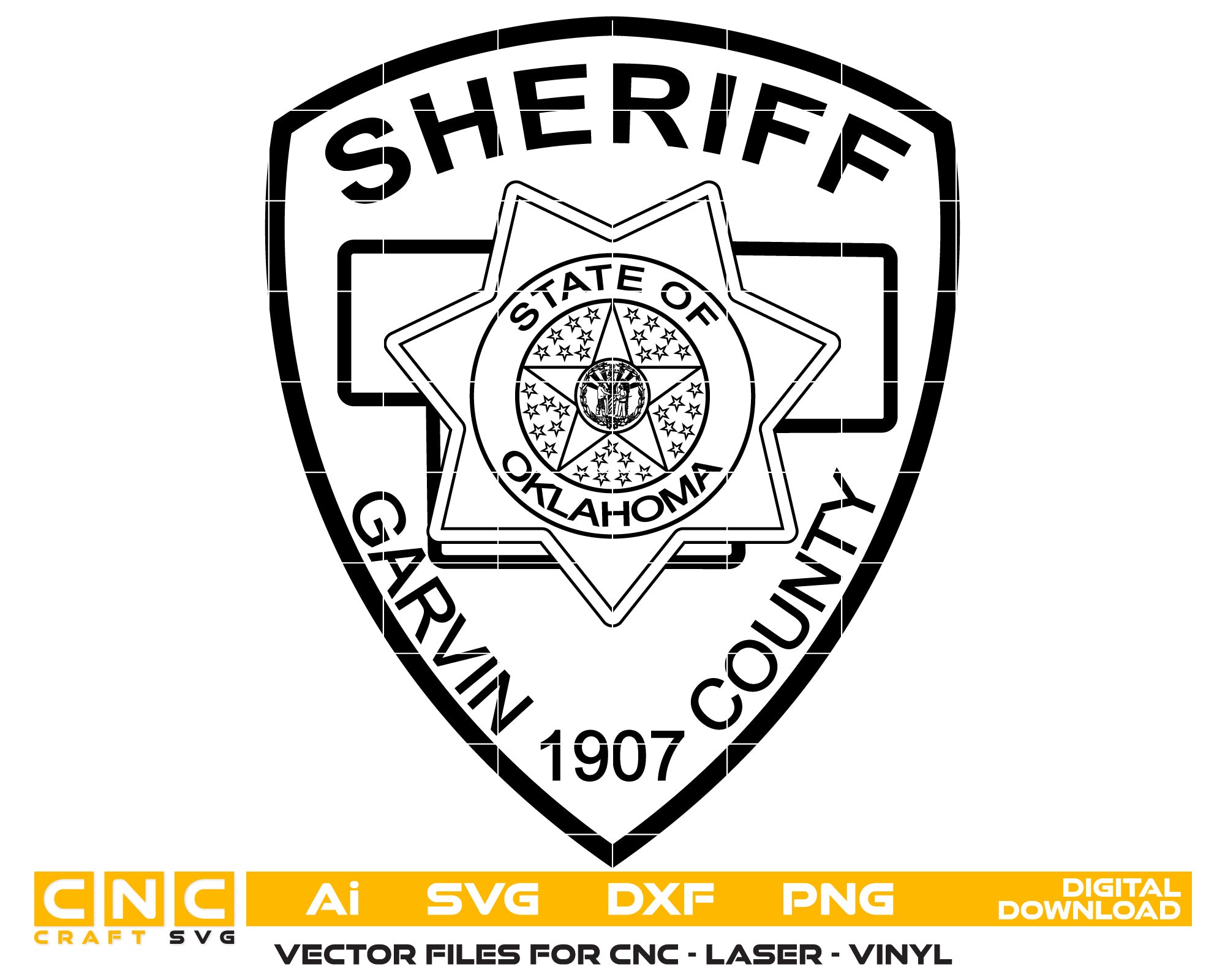 Oklahoma Garvin County Sheriff Badge vector art