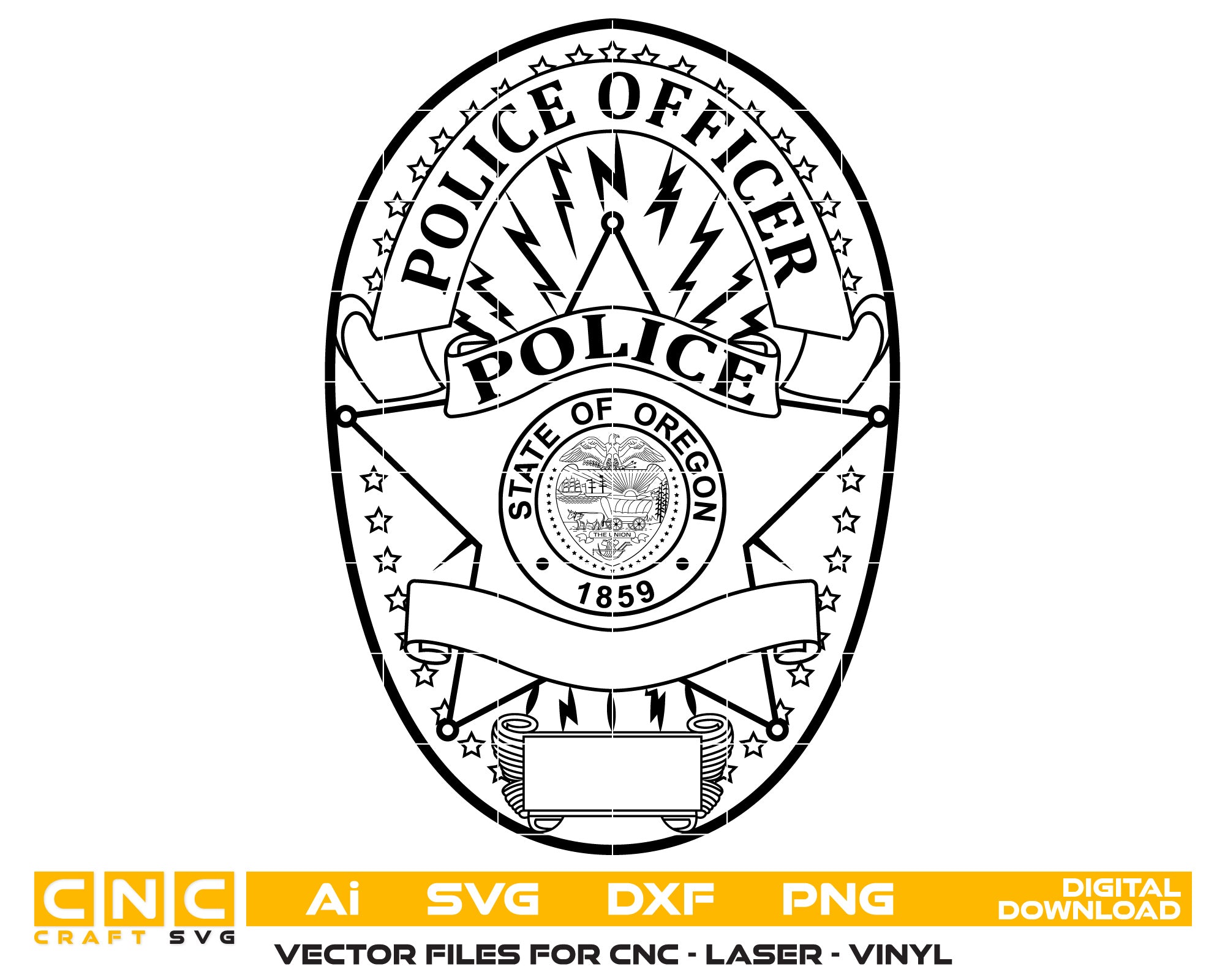 Oregon Police Officer Badge vector art