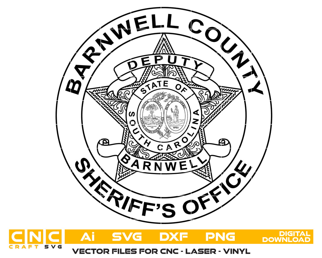 South Carolina Barnwell County Deputy Sheriff Badge vector art