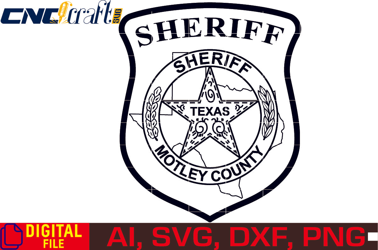Texas Motley County Sheriff Badge vector file
