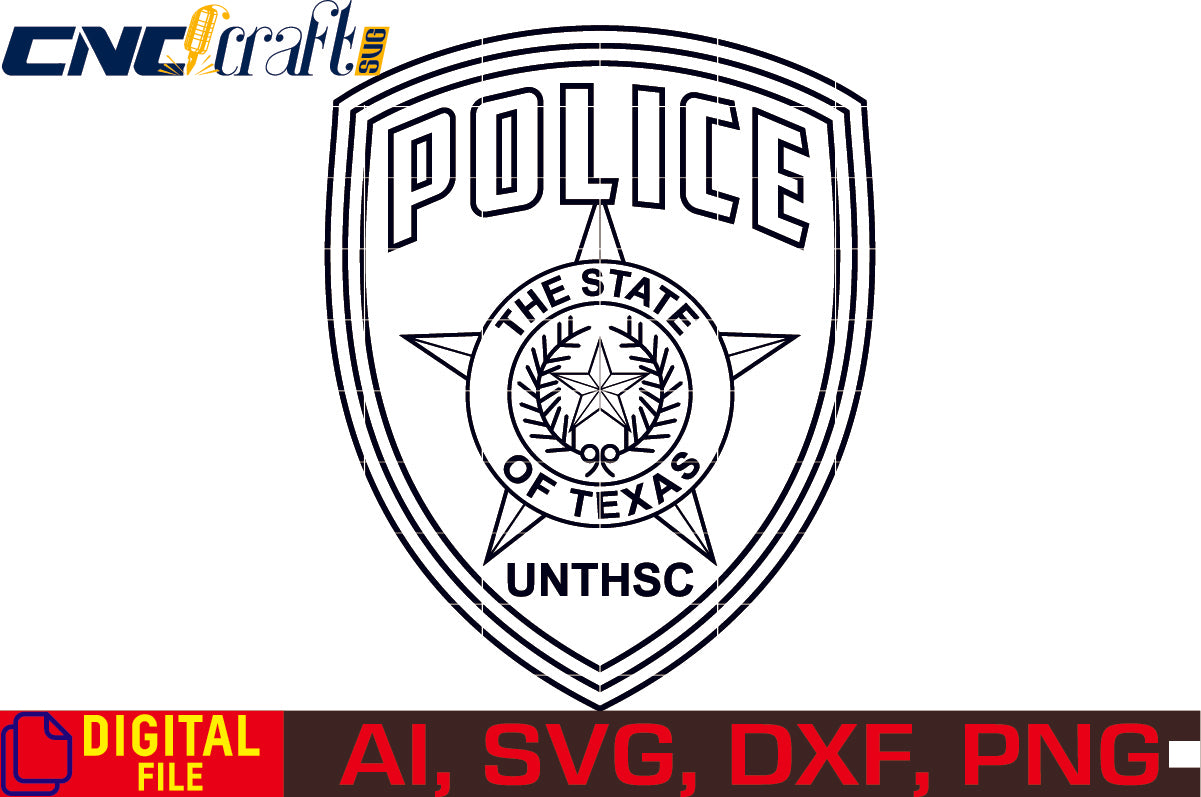 Texas Unthsc Police Badge vector file