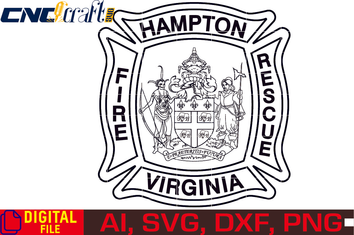 Virginia Hampton Fire Rescue Seal vector file