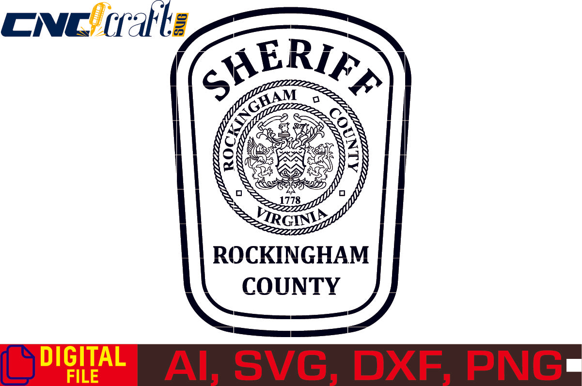 Virginia Rockingham County Sheriff Badge vector file