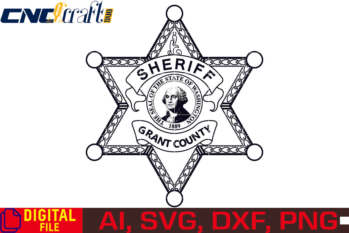 Washington Grant County Sheriff Badge vector file