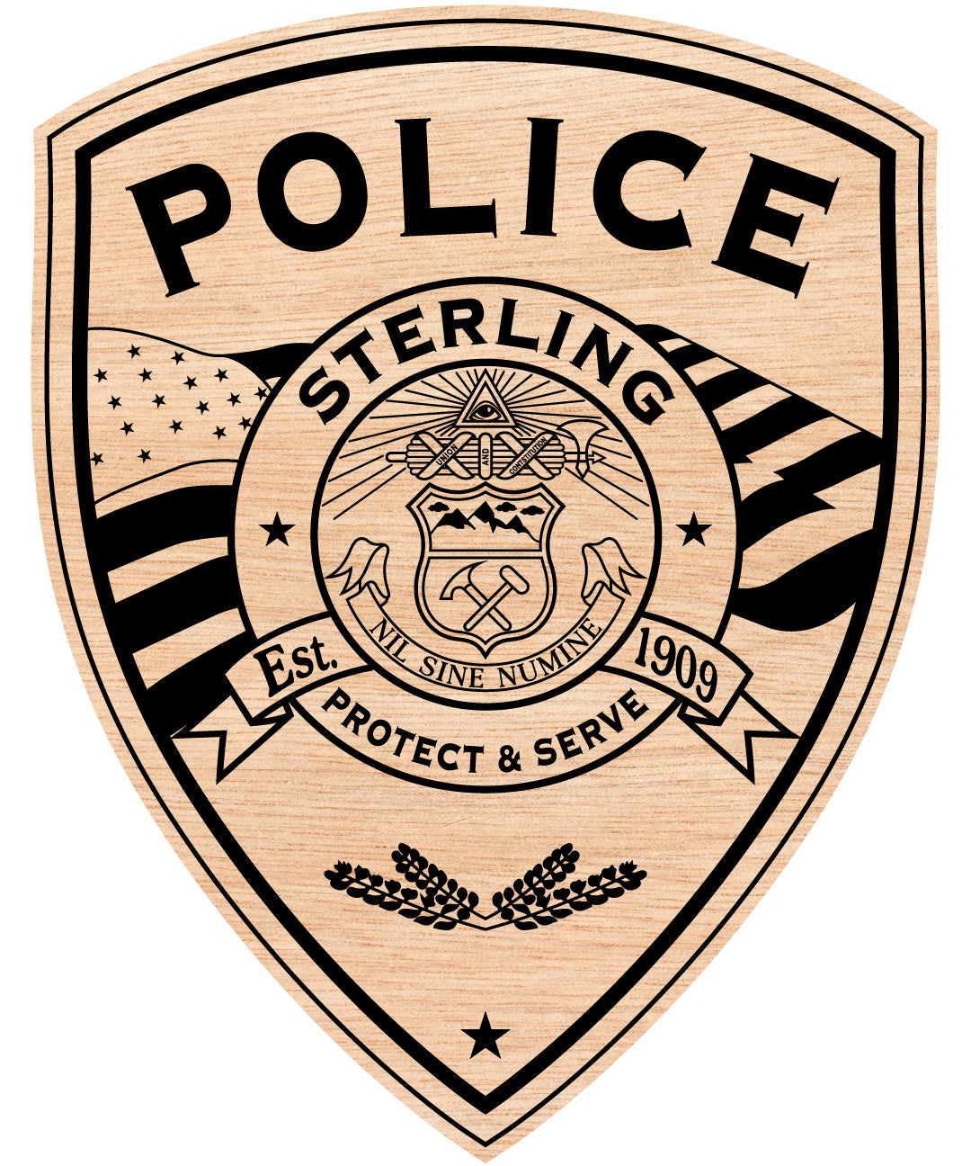 Sterling Colorado Police Department Badge Vector
