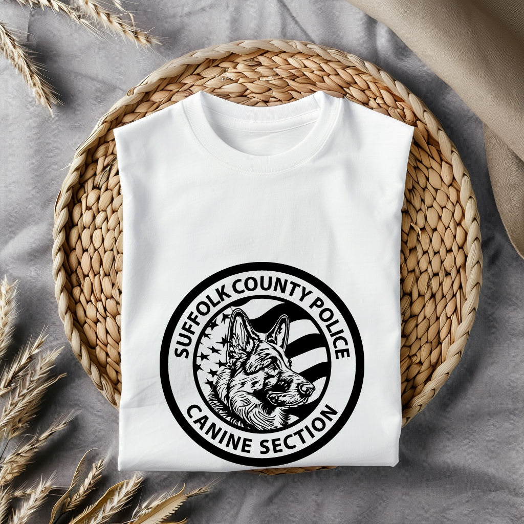 Suffolk County Police Canine Section Logo SVG digital download, K-9 unit emblem vector design for Cricut, Silhouette, CNC, engraving, and law enforcement crafts.