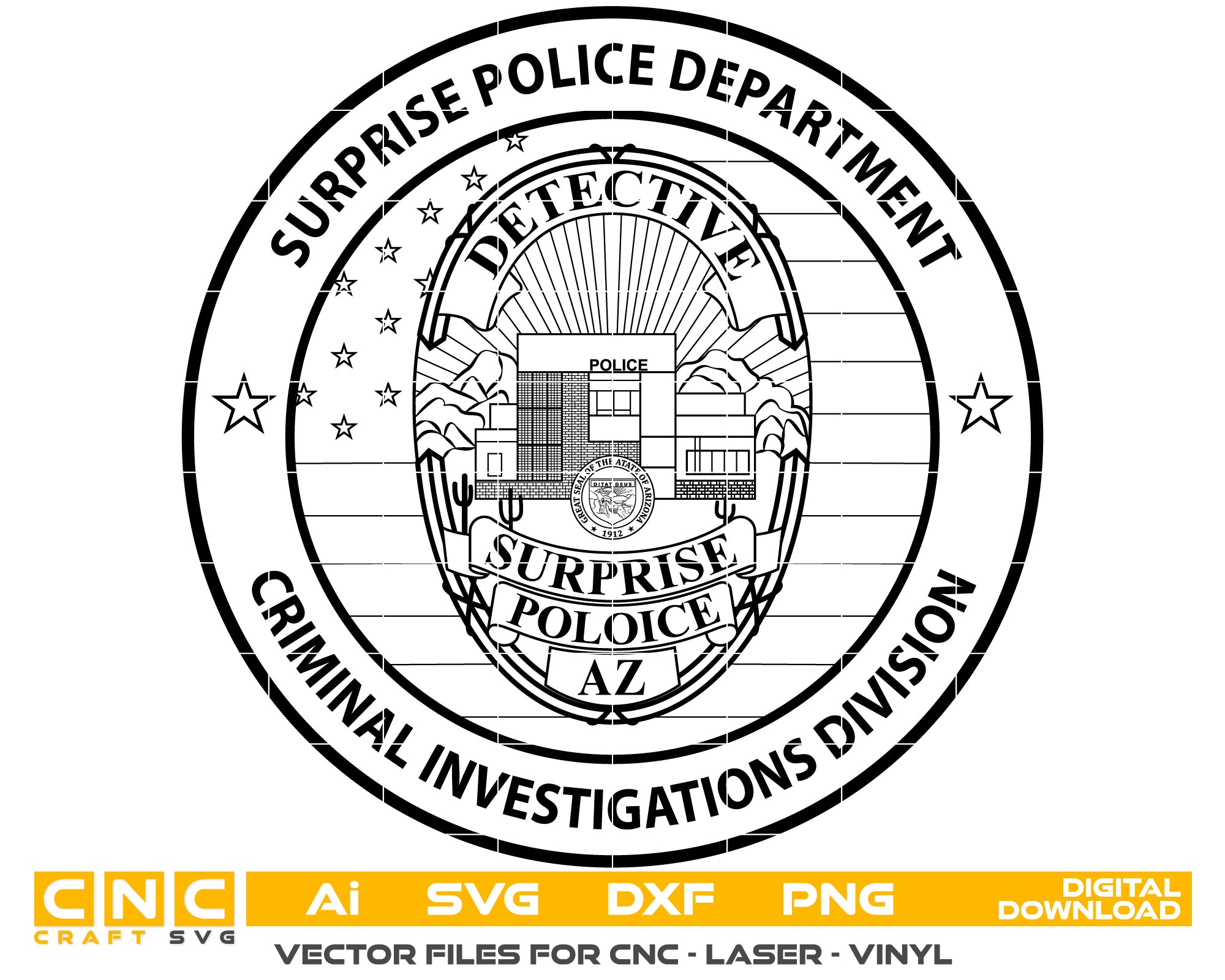 Surprise Police Badge vector art