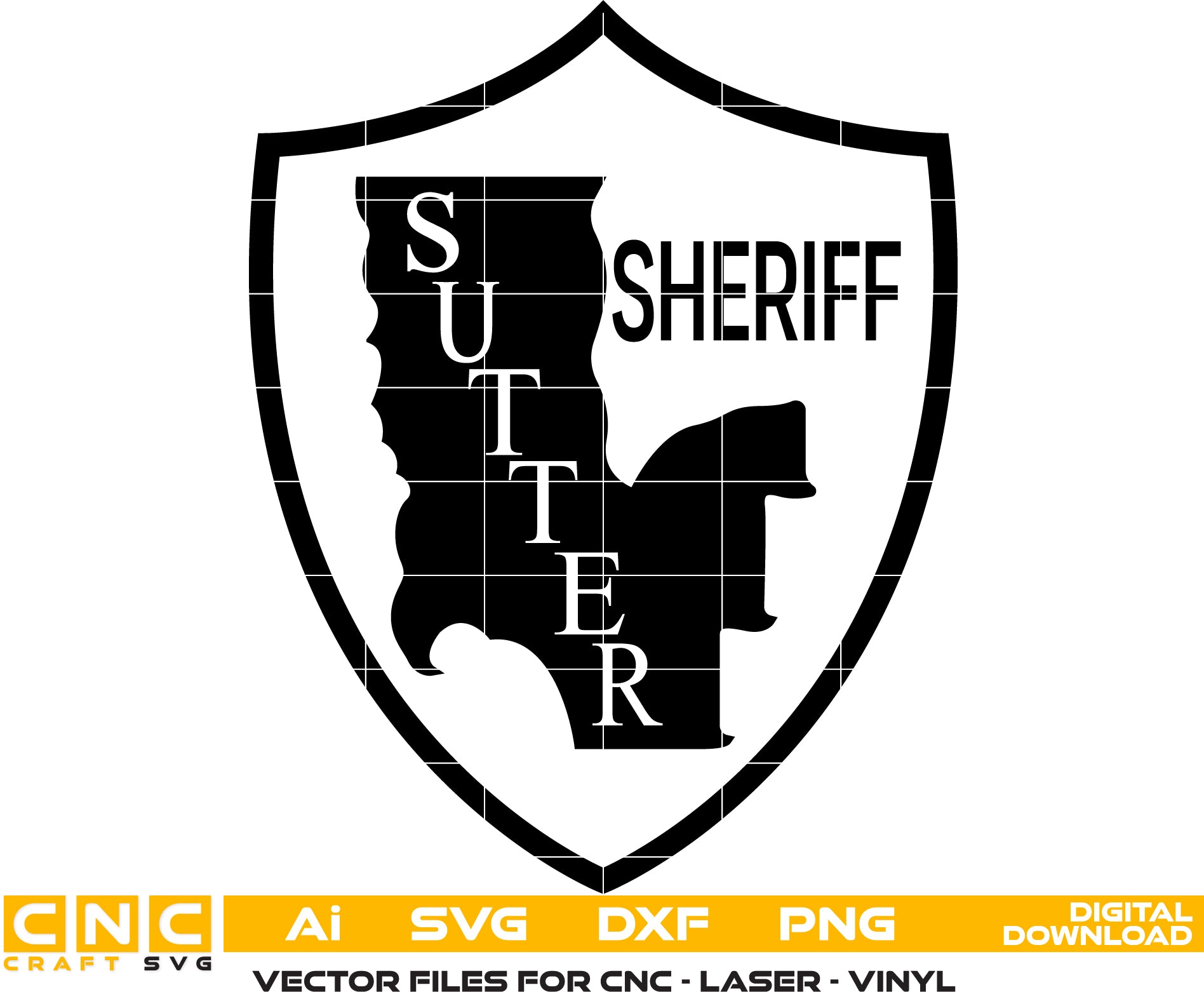 Sutter County California Sheriff's Department Sticker Patch Vector art Digital file