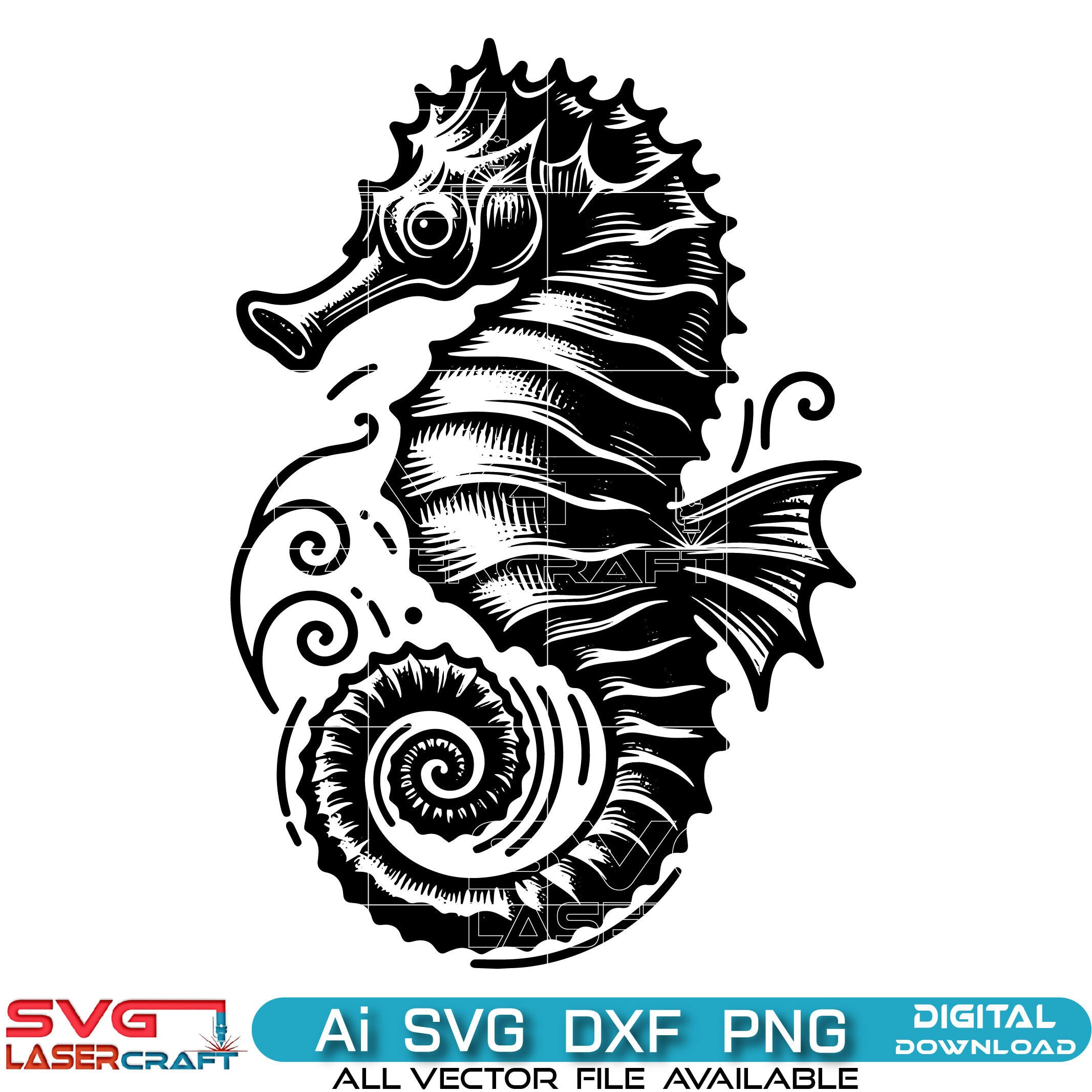 Sea Horse SVG DxfAiPng file for Cricut & Silhouette