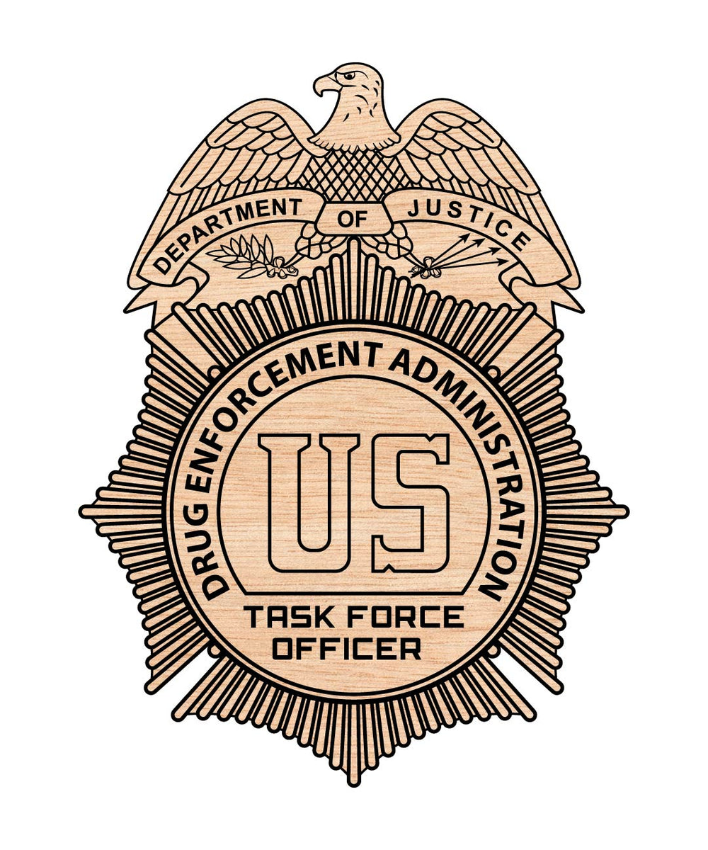 Drug Enforcement Task Force Officer Badge Vector Art SVG (Digital Down