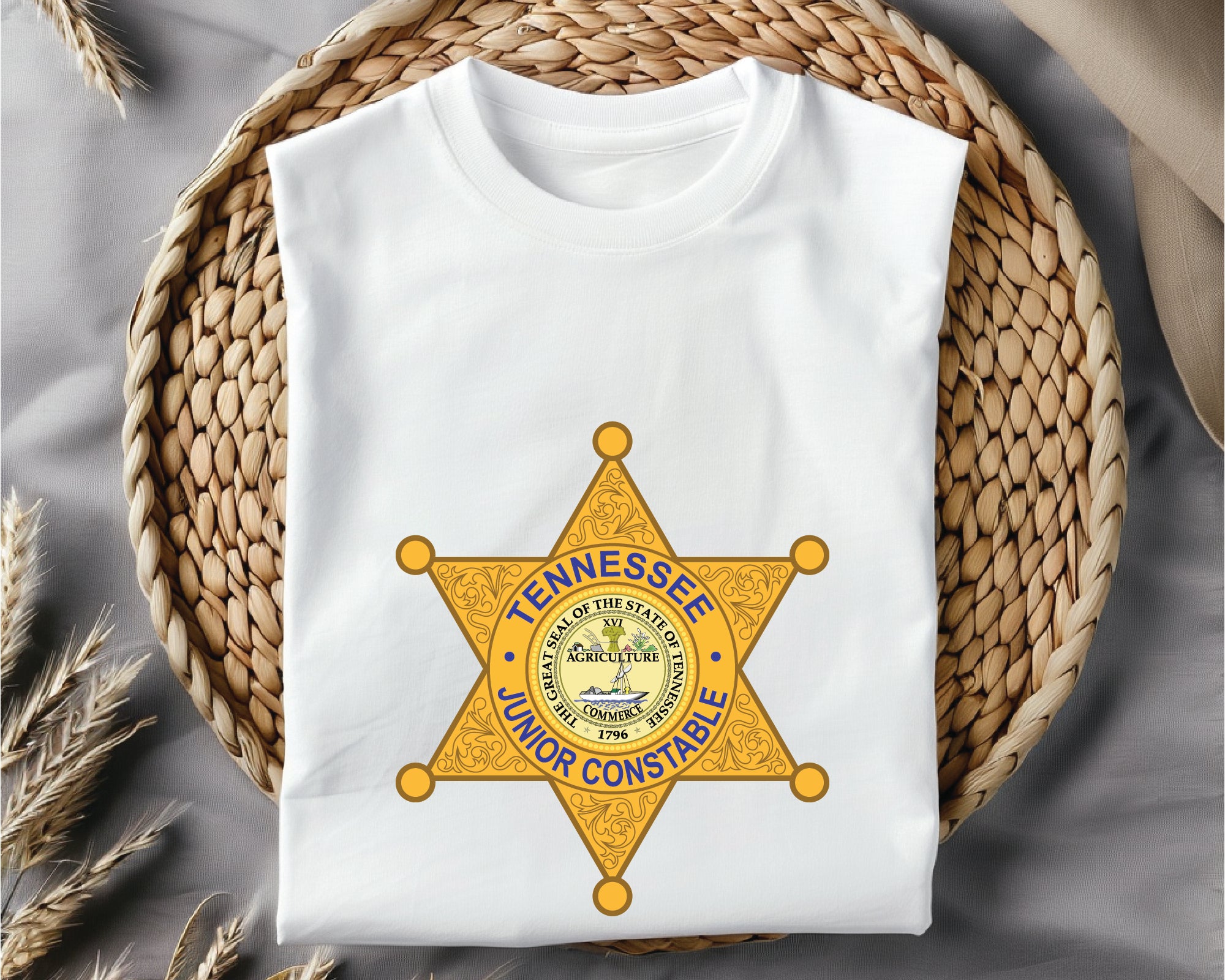 Tennessee Police Junior Constable Badge SVG, Junior Constable Full-Color Vector, Tennessee Police Badge Printing File, Law Enforcement Badge SVG, Police Badge Vector Design