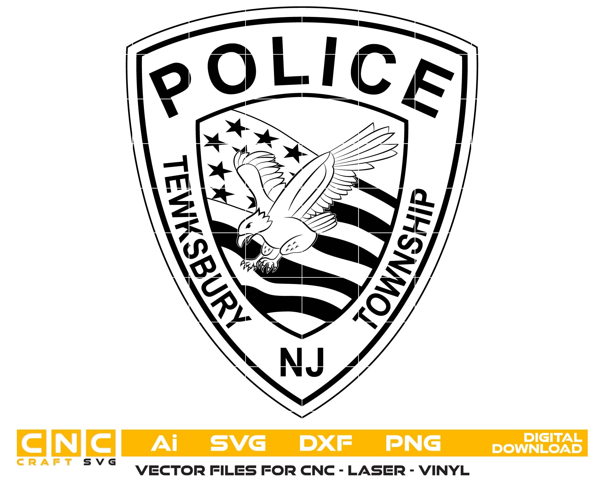 Tewksbury Township Police Patch SVG, Police Patch Vector, Tewksbury NJ Police Emblem, Law Enforcement Patch SVG, Police Logo Vector, Engraving Patch Design