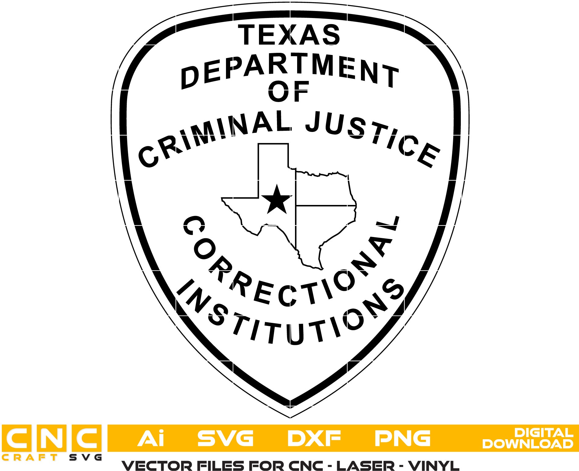 Texas Criminal Justice Badge, Texas Correction Badge, Texas Criminal Justice vector art