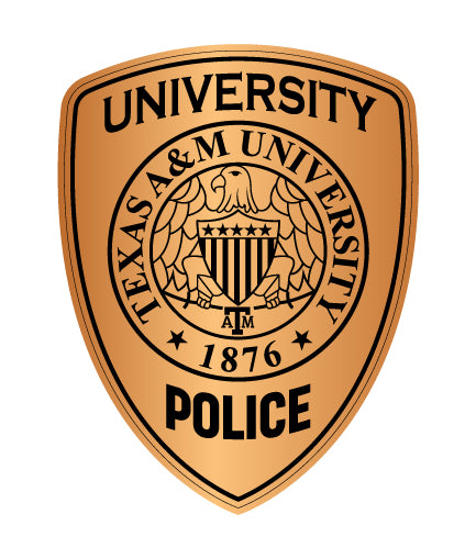 Texas A&M University Police Department Logo SVG digital download, TAMU police emblem vector design for Cricut, Silhouette, CNC, engraving, and campus law enforcement crafts.