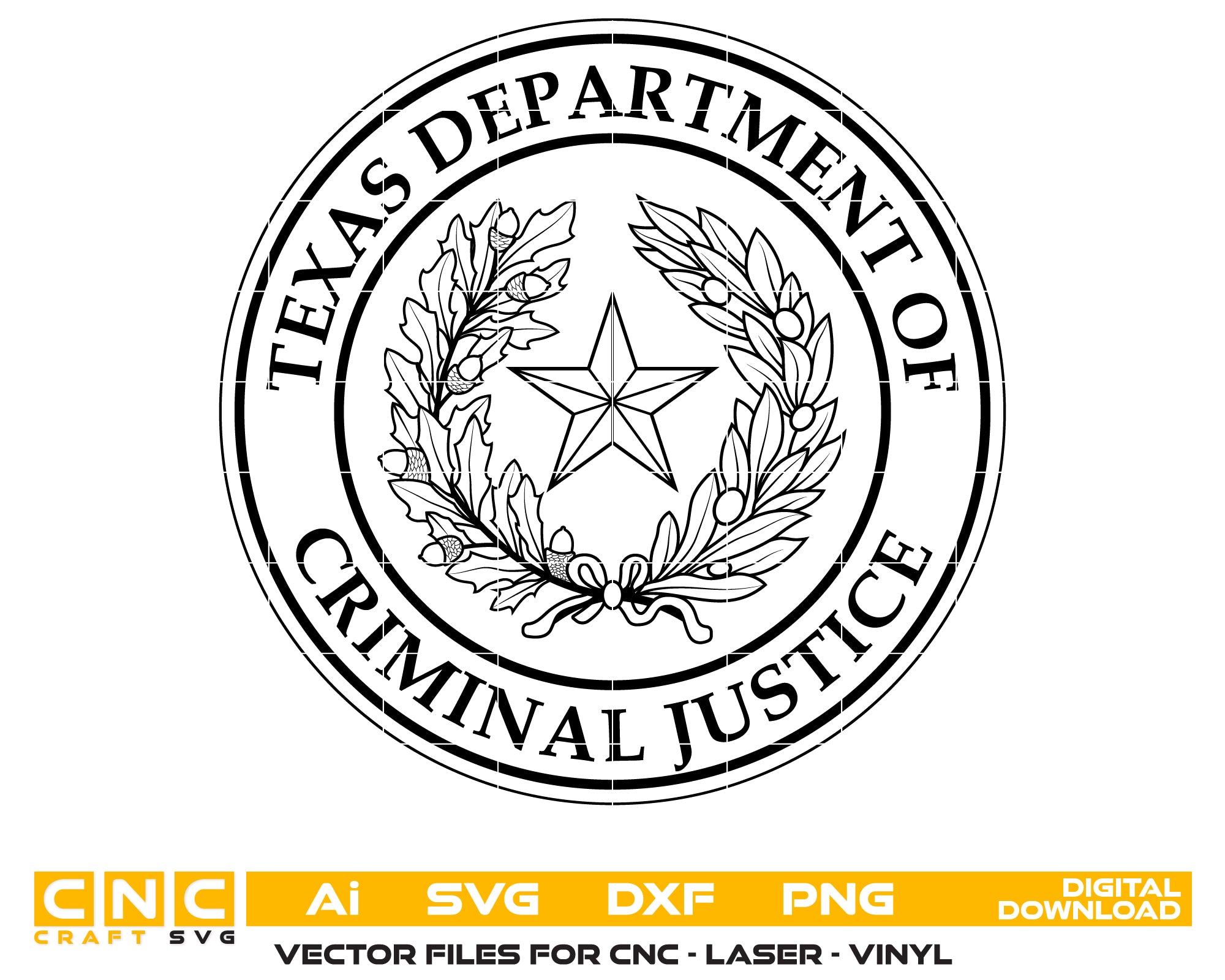 Texas Department of Criminal Justice Logo SVG, TDCJ Vector File, Texas Justice Logo SVG, Law Enforcement Badge SVG, Texas State Logo Design