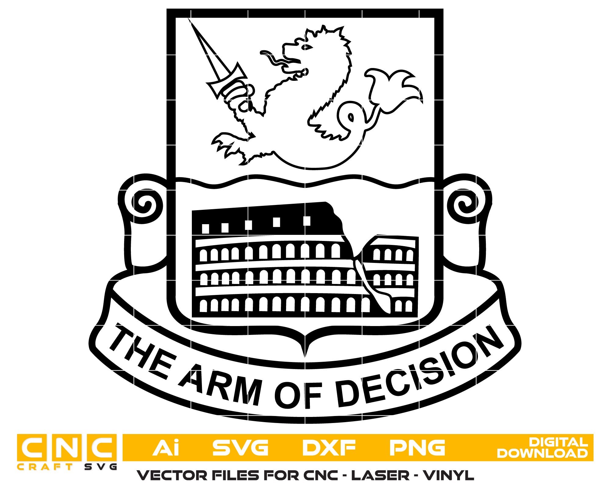 The Arm of Decision Vector Art, Ai,SVG, DXF, PNG, Digital Files