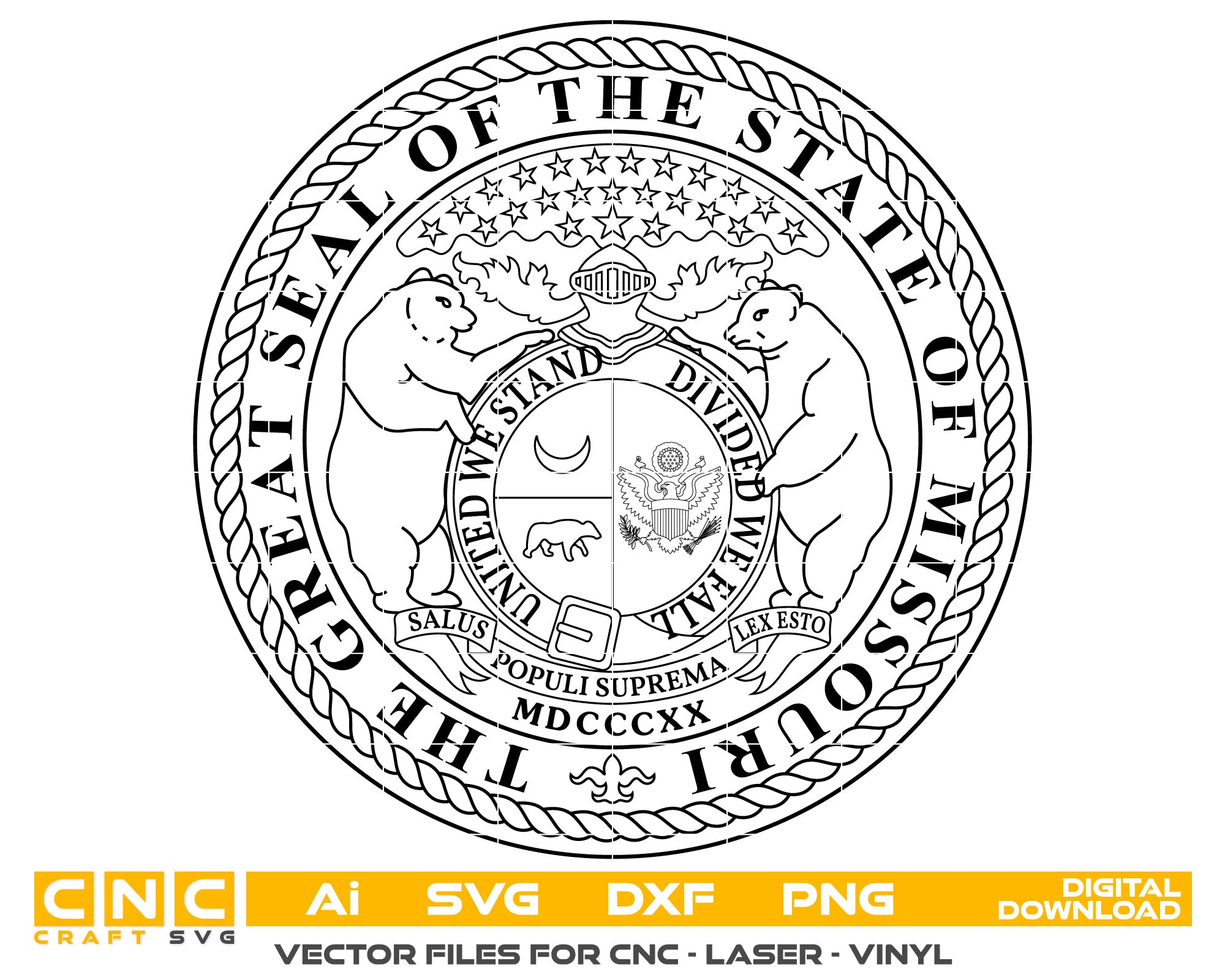 State of Missouri Seal Vector Art