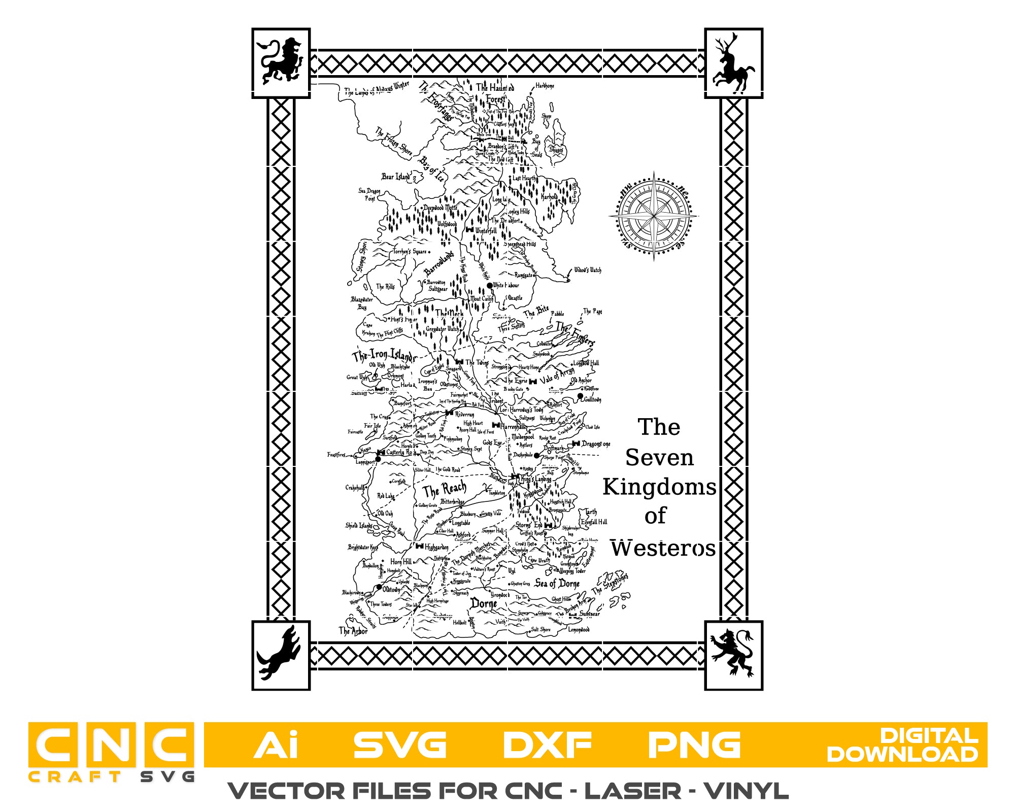 The Seven Kingdoms of Westeros seal vector file