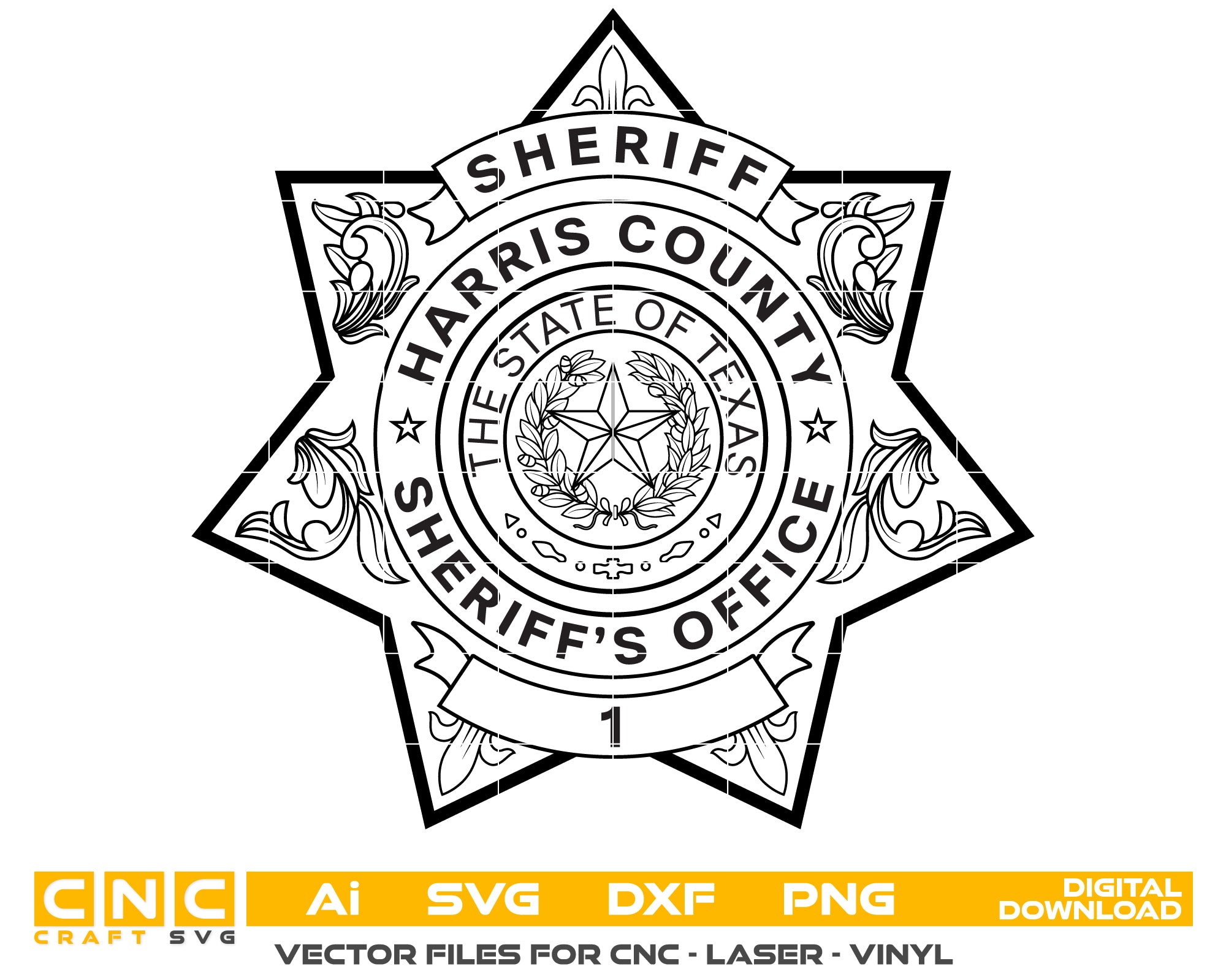 Harris Vector Texas Harris Sheriff Officer Badge Vector Art