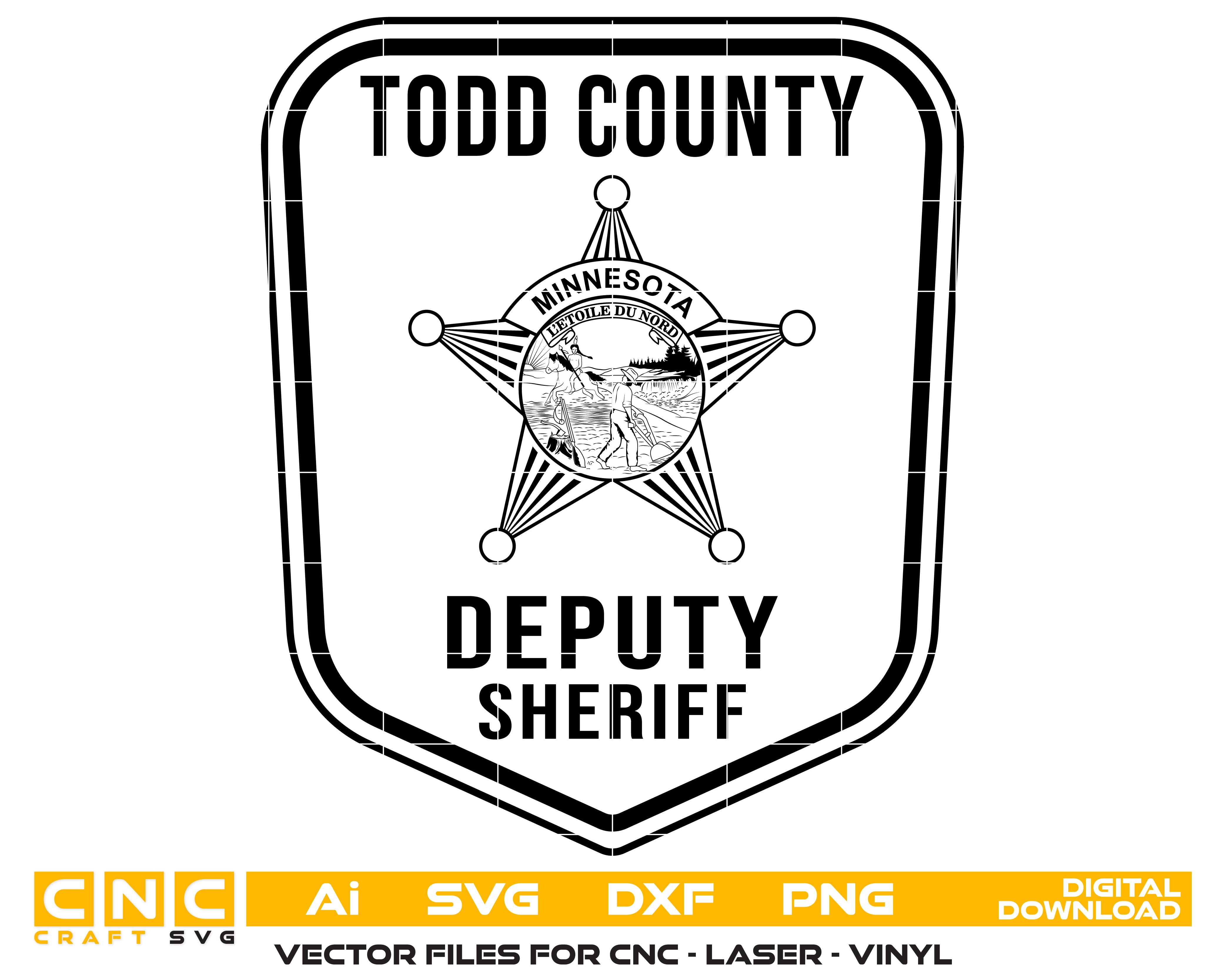 Todd County Deputy Sheriff Patch SVG, Minnesota Sheriff Patch Vector, Todd County MN Deputy Emblem, Sheriff Patch SVG, Law Enforcement Patch Vector File