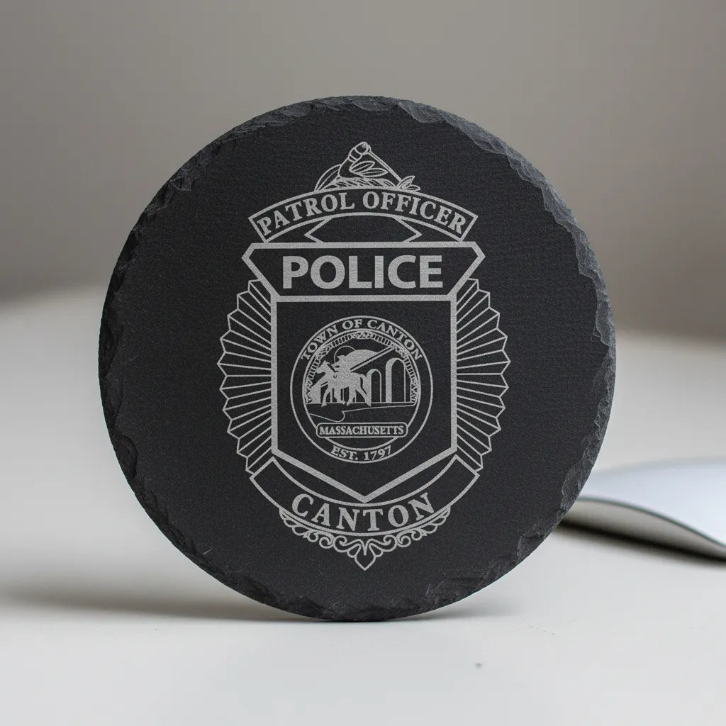 Distintivo de Agente de Patrulla de la Policía del Pueblo de Canton, Massachusetts SVG