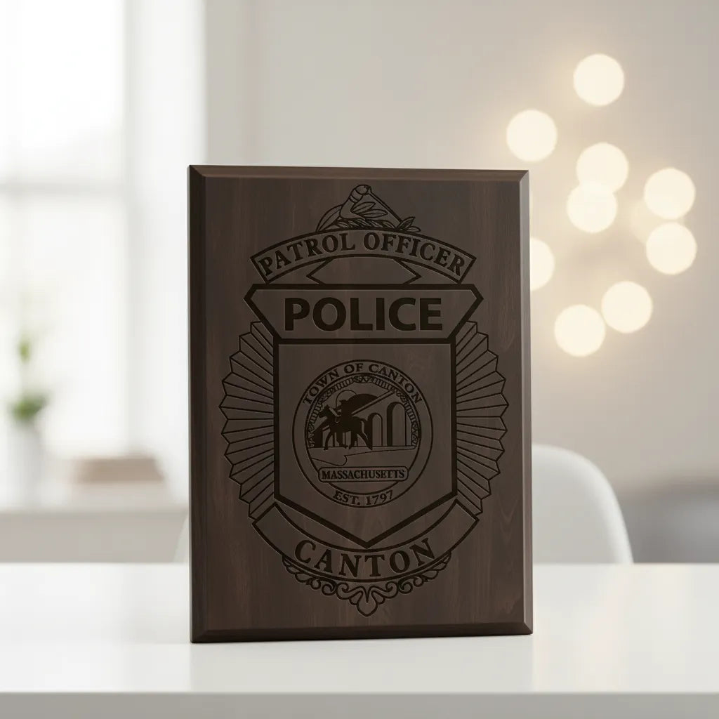 Distintivo de Agente de Patrulla de la Policía del Pueblo de Canton, Massachusetts SVG