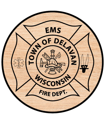 Town Of Delavan Fire Department Badge, Wisconsin