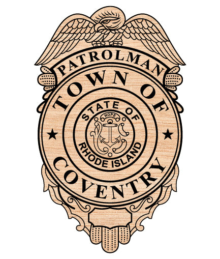Town Of Coventry Patrolman Police Badge SVG, Coventry Police Badge Vector, Coventry Patrolman Emblem SVG, Coventry Police Department Badge SVG, Law Enforcement Badge Coventry