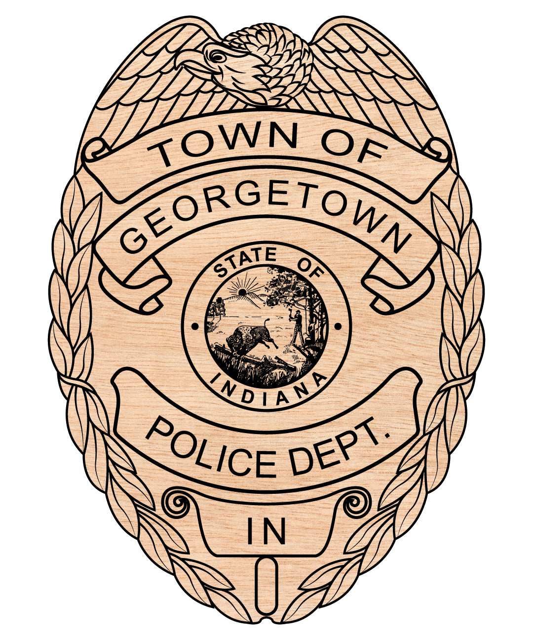 Town of Georgetown Police Department Badge SVG, Indiana Police Badge Vector, Georgetown Police Badge, Law Enforcement Badge SVG, Police Department Badge Vector