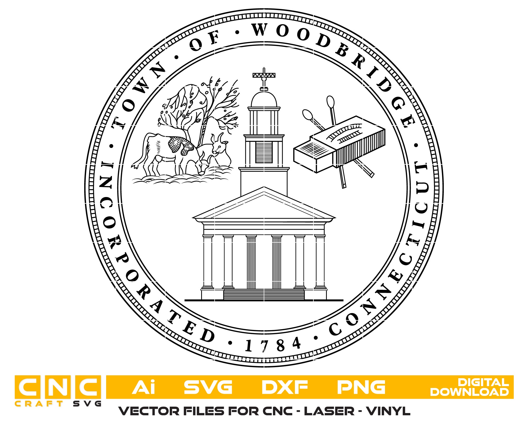 Town of Woodbridge Seal SVG
Woodbridge Town Seal Vector
Woodbridge Municipal Emblem Design
Town Seal SVG Woodbridge CT
Woodbridge Official Seal Emblem