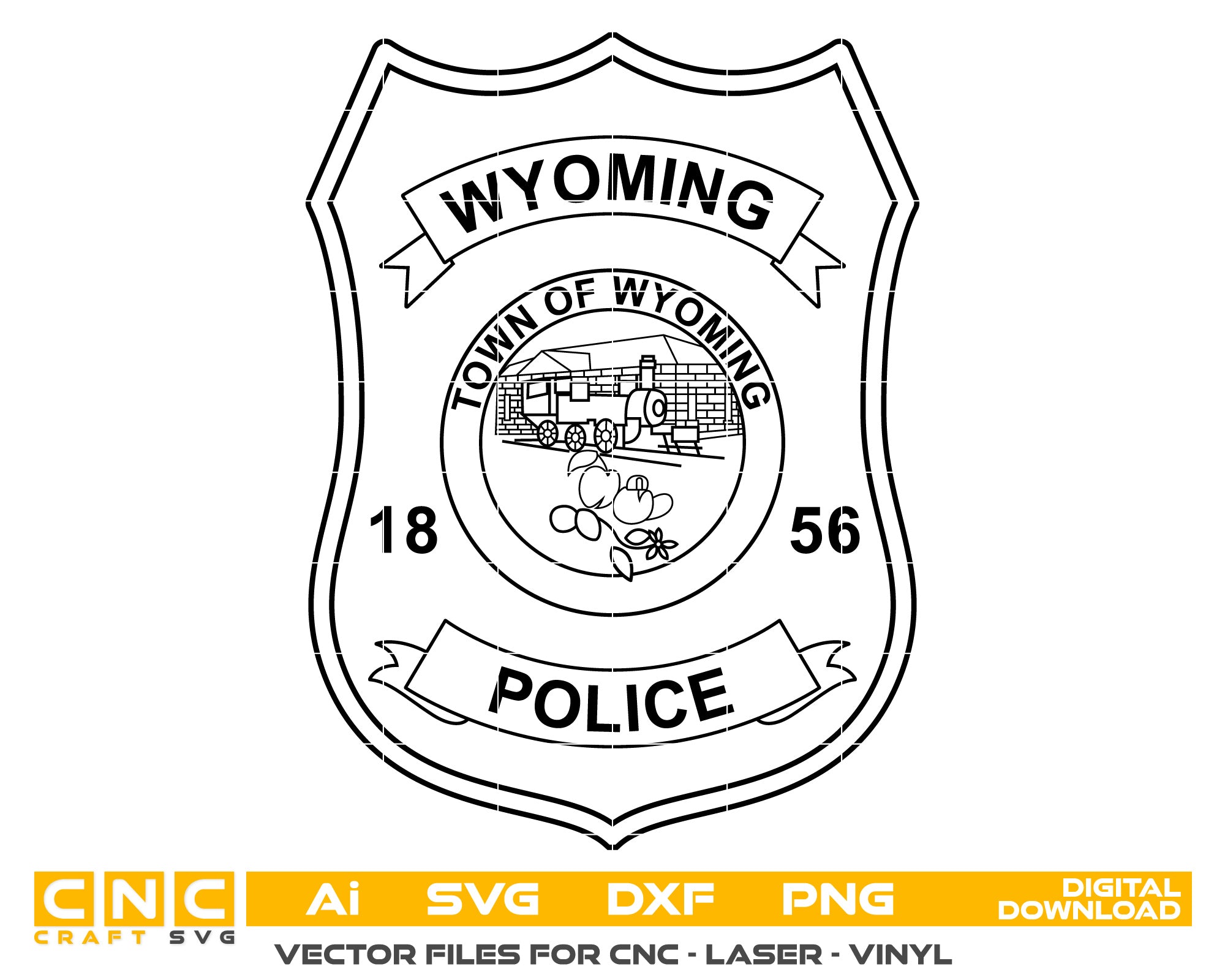 Wyoming Police Badge Vector Art